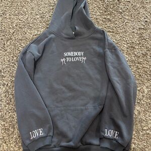 Orange Kiss Dark Gray Fleece Hoodie